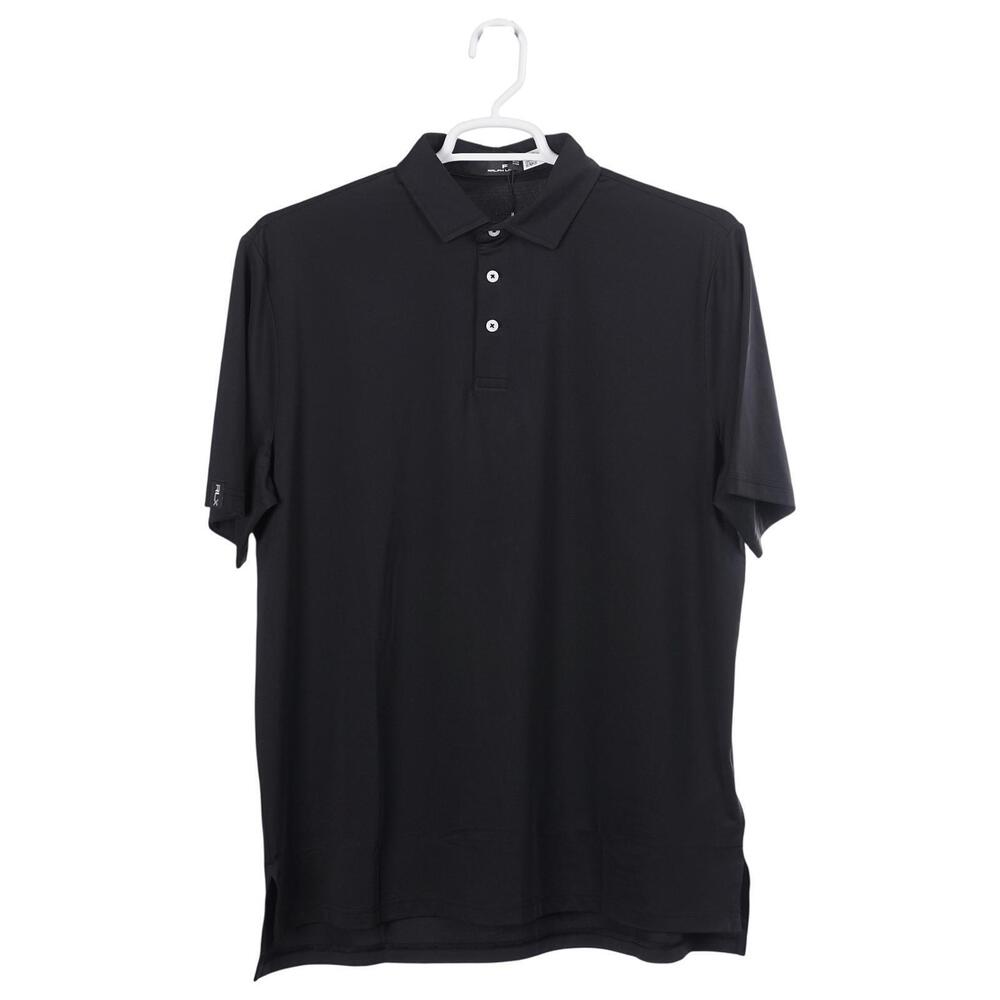NWT RLX Ralph Lauren Performance Polo Shirt L Black Short Sleeve Classic Fit